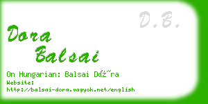 dora balsai business card